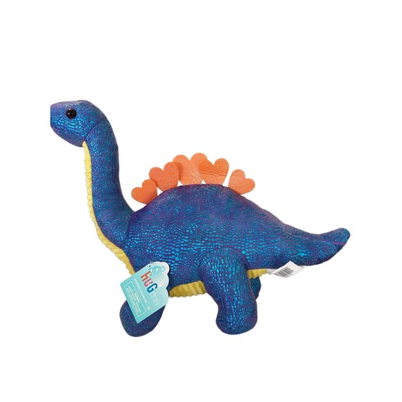 HugMe Large Blue & Purple Sparkling Stuffed Dinosaur Plush 18" Tall - Picture 2 of 3